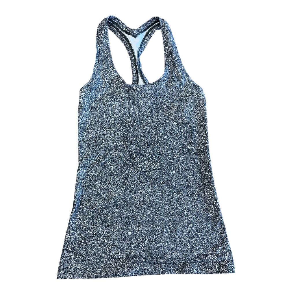 Lululemon White and Gray speck Racerback Tanktop Women’s Activewear Size Small/2